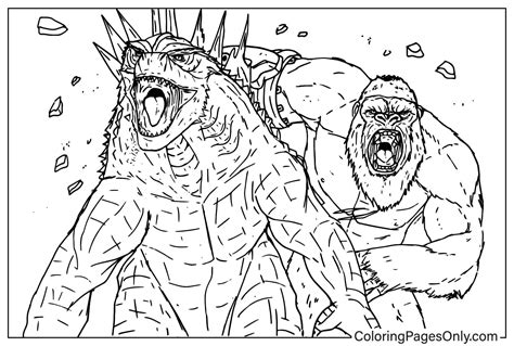 Godzilla X Kong Coloring Pages