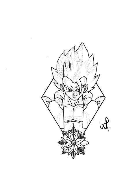 Goku Tattoo Stencil