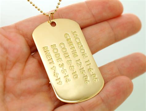 Gold Dog Tag Engraved