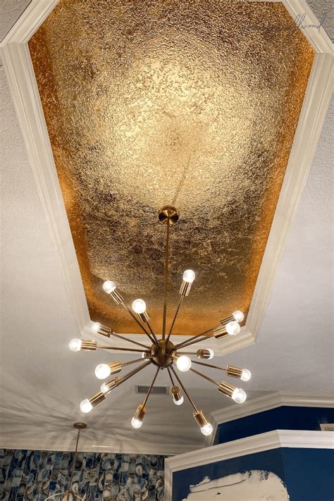 Gold Leaf Ceiling lights, Faux paint finishes, Faux painting