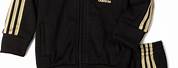 Gold and Black Adidas Men Sweat Suits