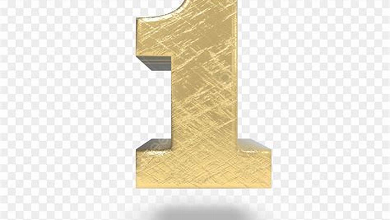 Golden Number 1 3D Rendering., Images