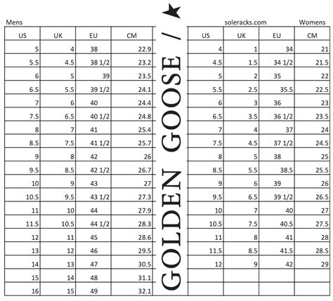 Golden Goose Toddler Size Chart