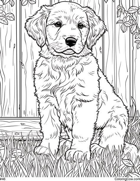 Golden Retriever Puppy Coloring Pages Print