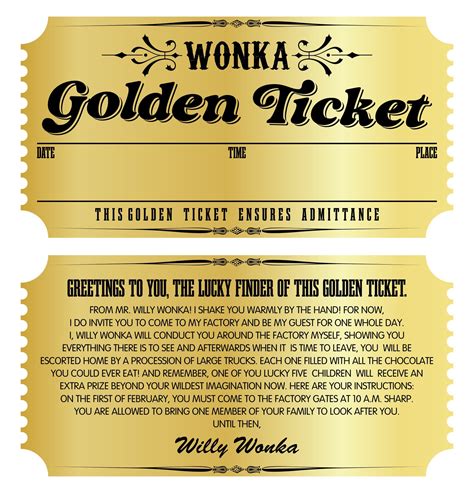 Golden Ticket Printable