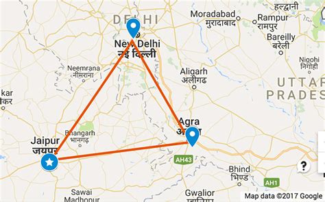 Golden Triangle India map