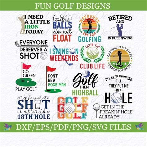 Download Golf Bundle, Golfing Quotes Cut Images