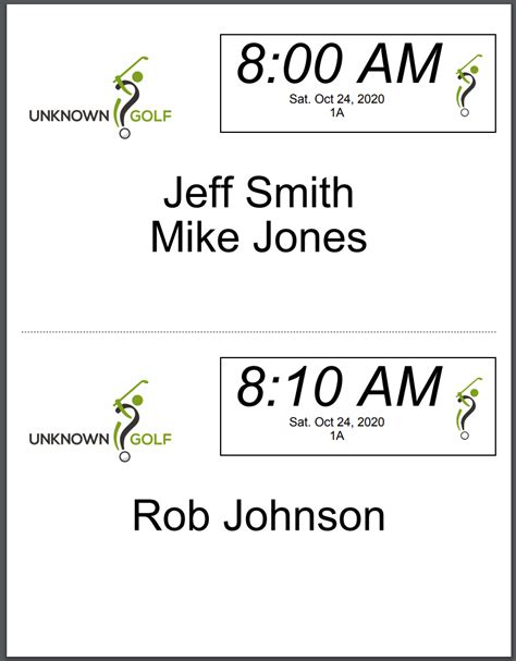Golf Cart Signs Template
