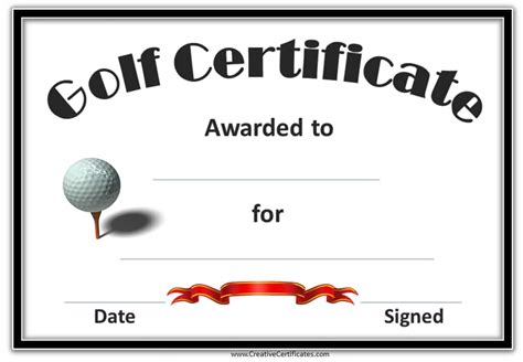 11+ Golf Certificate Templates For Word Gift certificate template