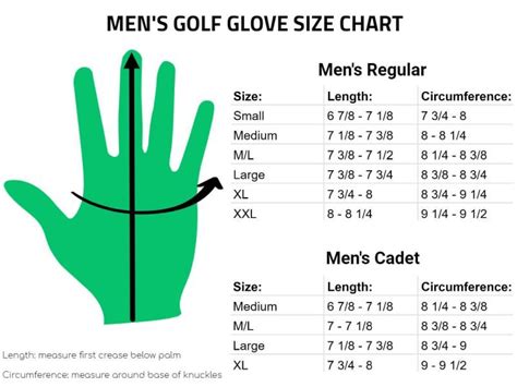 Golf Gloves Size Chart