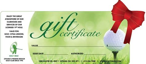 Golf Lesson Gift Certificate Template