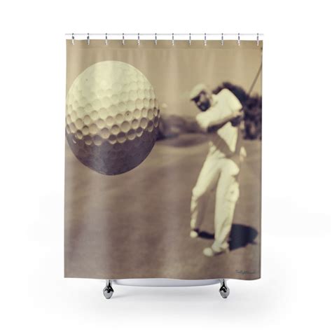 Green Golf Balls Shower Curtain Golf Green Shower Curtain Etsy