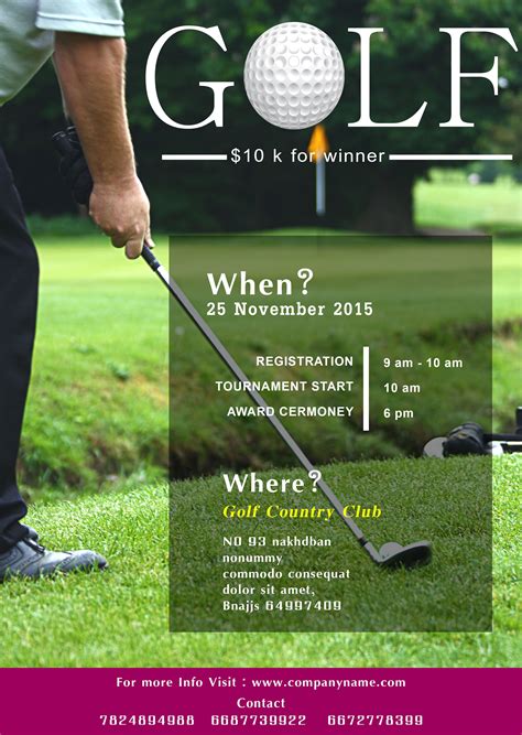 Golf Tournament Flyer Templates