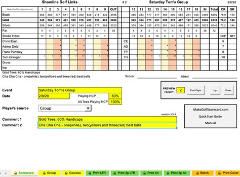 Golf Tournament Template Excel - SCIENCE EDUCATION