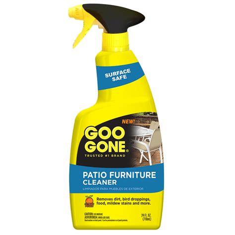 Goo Gone Patio Furniture Cleaner Removes Dirt, Bird Droppings, Food, Mildew Stains and More