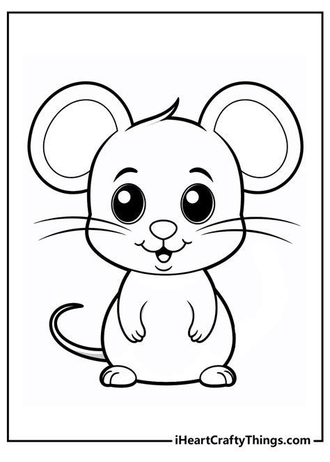 Good Cute Mouse And Spring Coloring Page For Kids