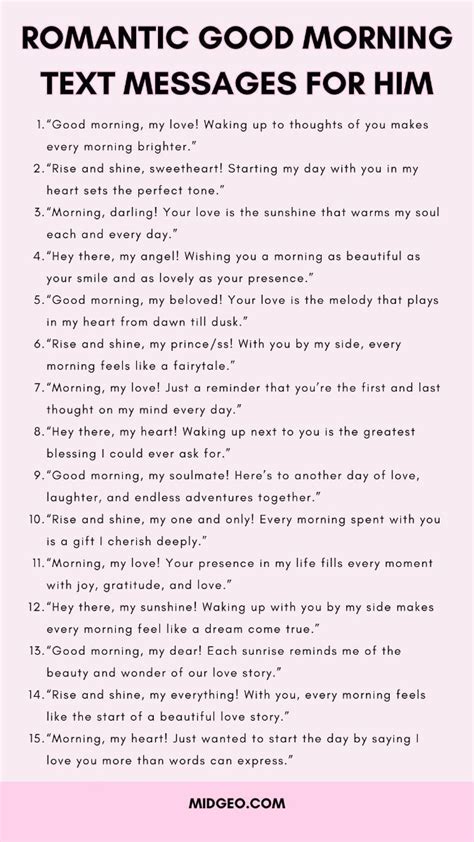 Good Morning Text Messages For Him