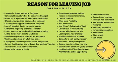 Good Reasons For Leaving A Job