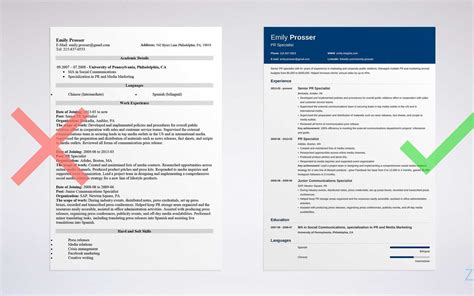 Good Resume Vs Bad Resume