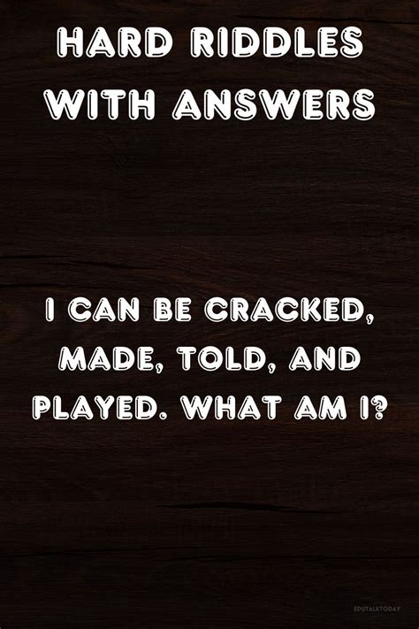 Good Riddles With Answers Hard