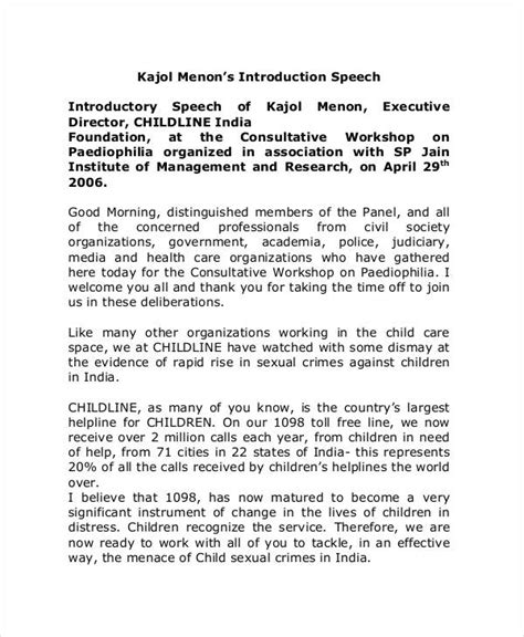 Good Speech Introduction Examples