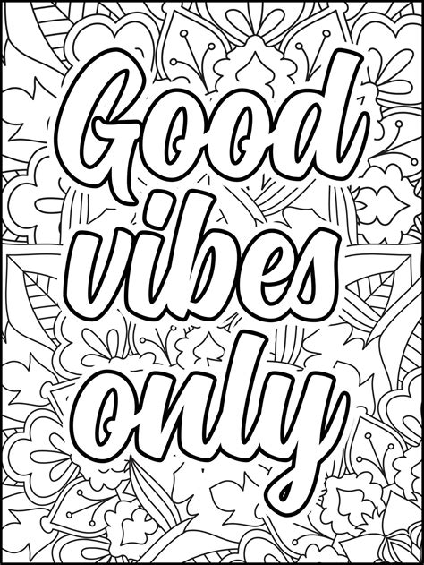 Good Vibes Coloring Pages