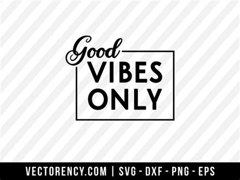 Download Good Vibes Only. Framed Text Cut Files