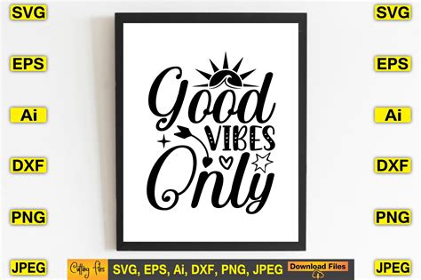 Download Good Vibes Only. Framed Text Files DXF Files