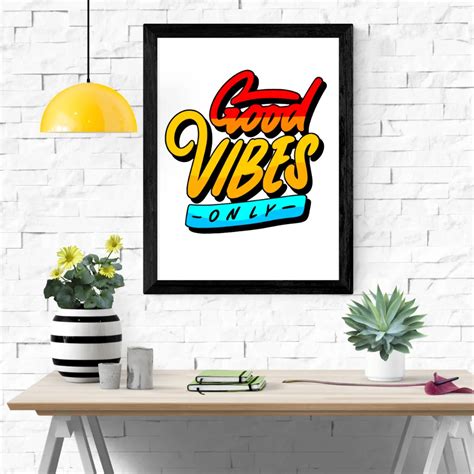 Download Good Vibes Only. Framed Text Printable