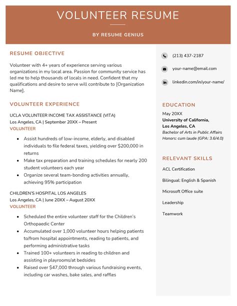 Good Volunteer Work For Resume