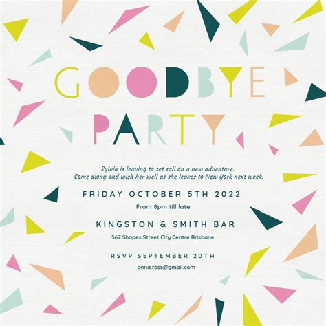 Goodbye Invitation Templates