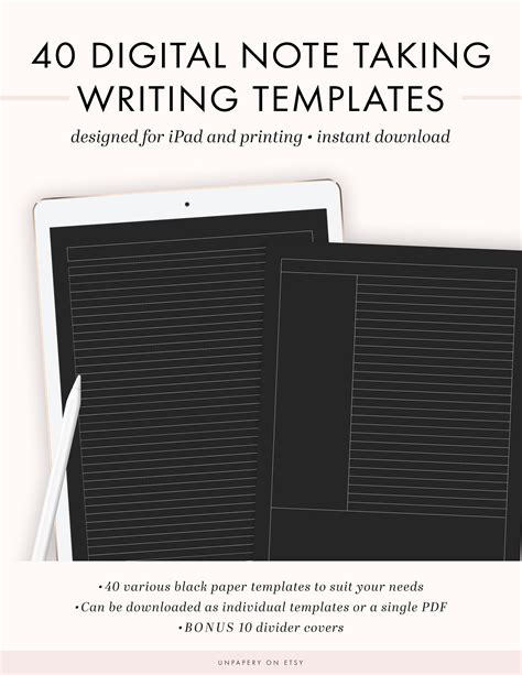 Goodnotes Black Paper Templates Free