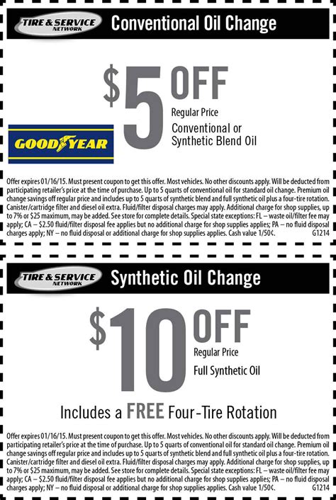 Goodyear Oil Change Coupon $25 Printable