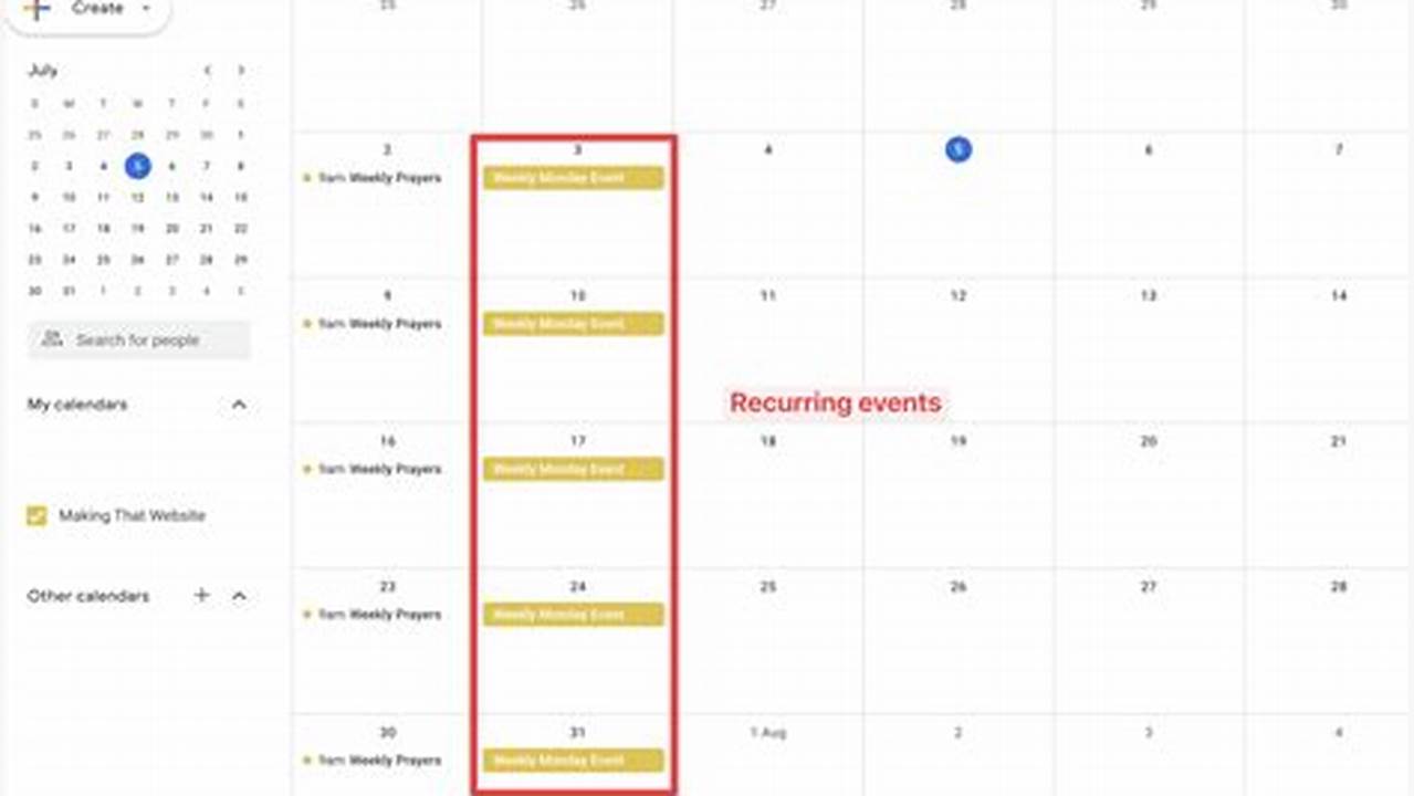 Google Calendar Add Repeating Event