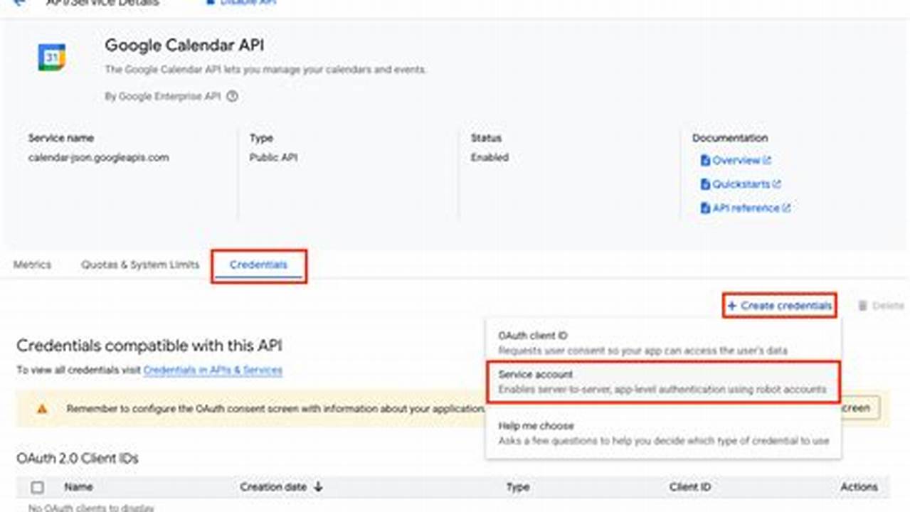 Google Calendar Credentials.Json