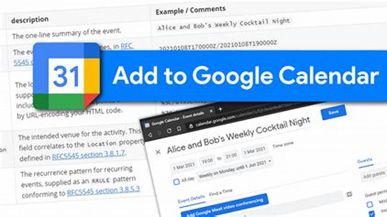 Google Calendar Event Link Generator