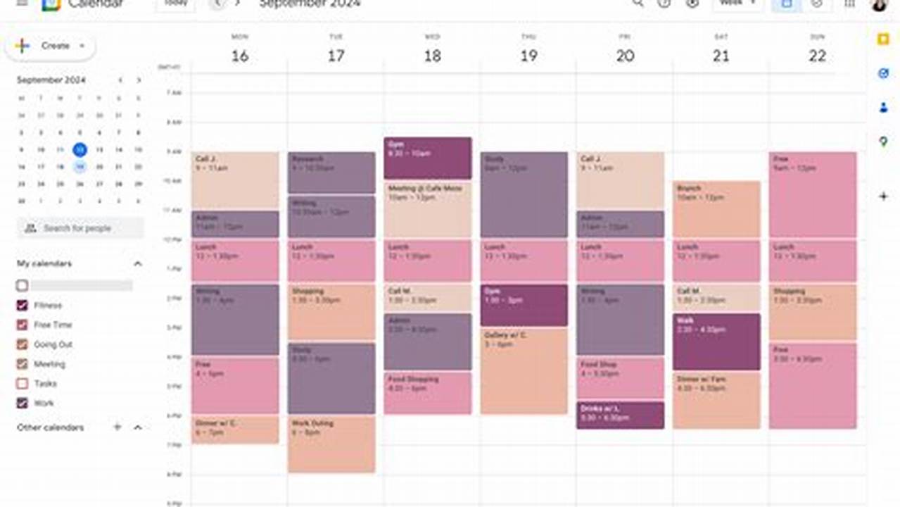 Google Calendar Extension Color