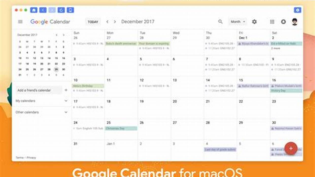 Google Calendar Mac Application