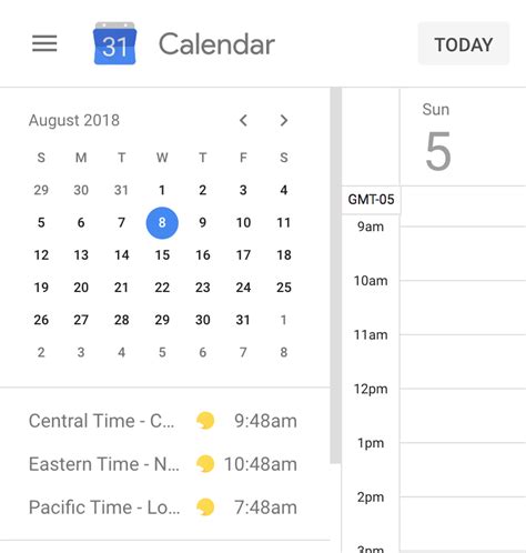 Google Calendar Multiple Time Zones
