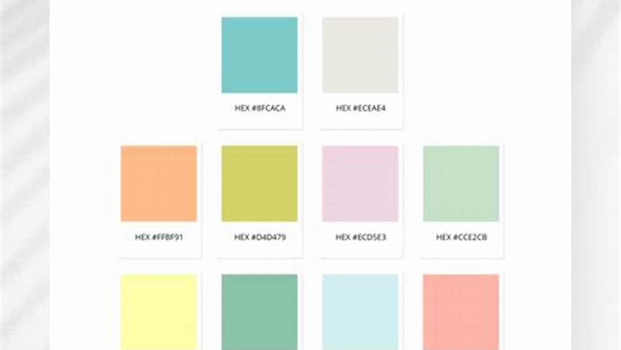 Google Calendar Pastel Hex Codes