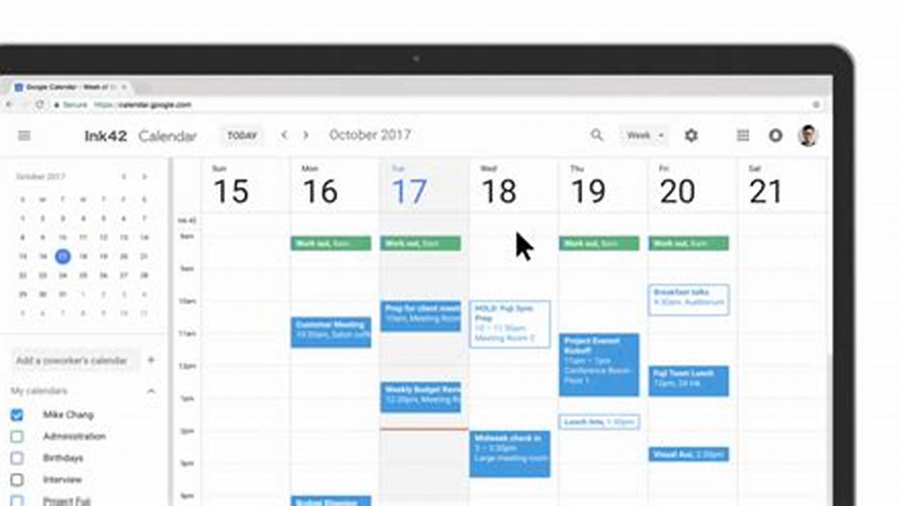 Google Calendar Web View