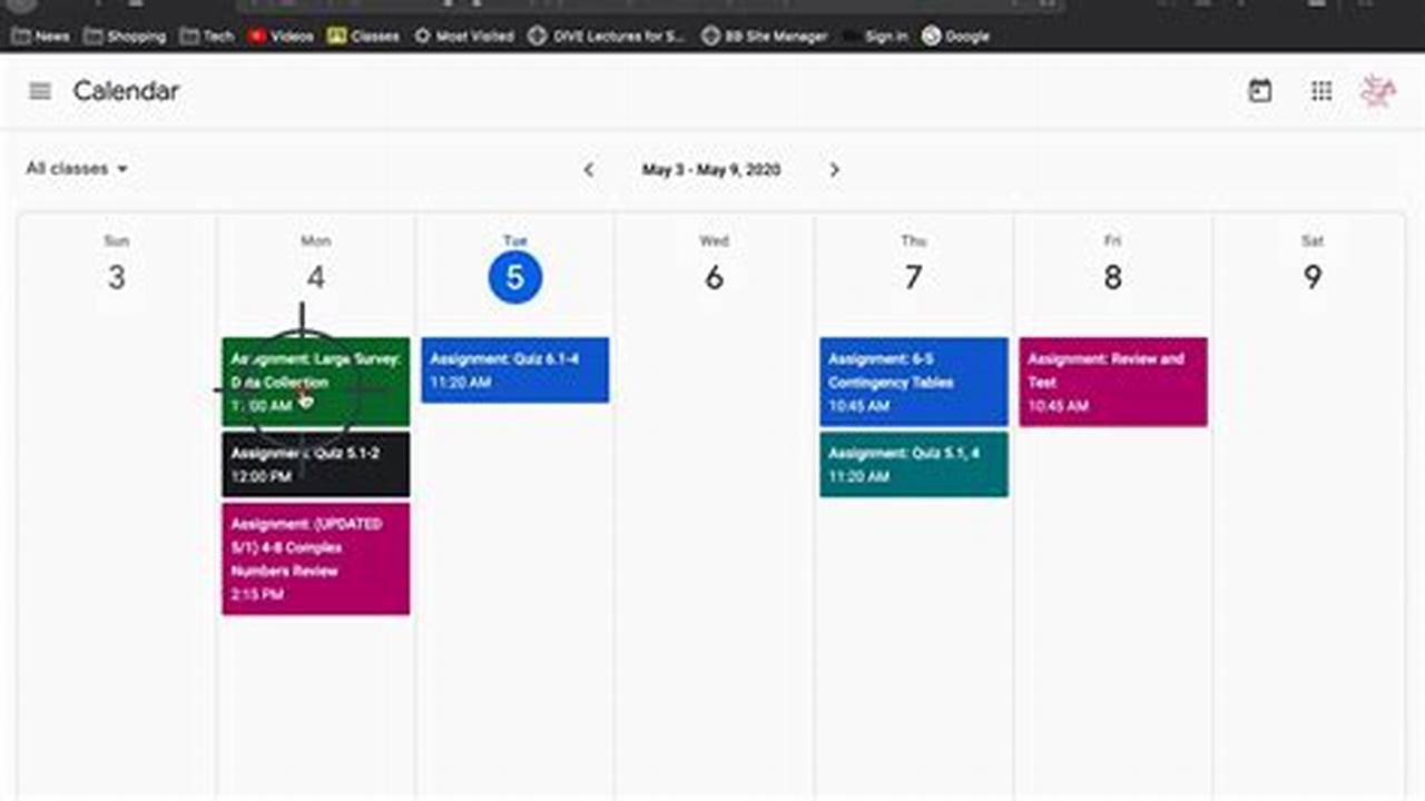 Google Classroom Calendar Sync