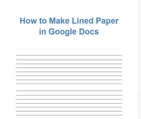 Google Docs Lined Paper Template