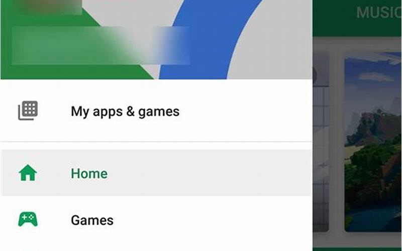 Google Play Store Menu