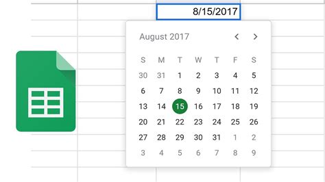 Google Sheets Calendar Picker