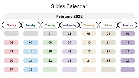 Google Slides Calendar