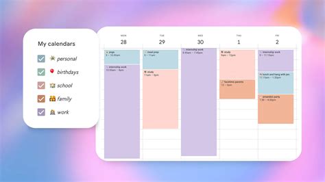 Google Calendar Aesthetic Colors