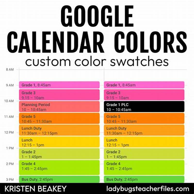 Google Calendar Color Code