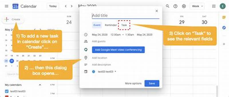 Google Calendar Create Task