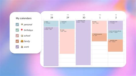 Google Calendar Pastel Colors